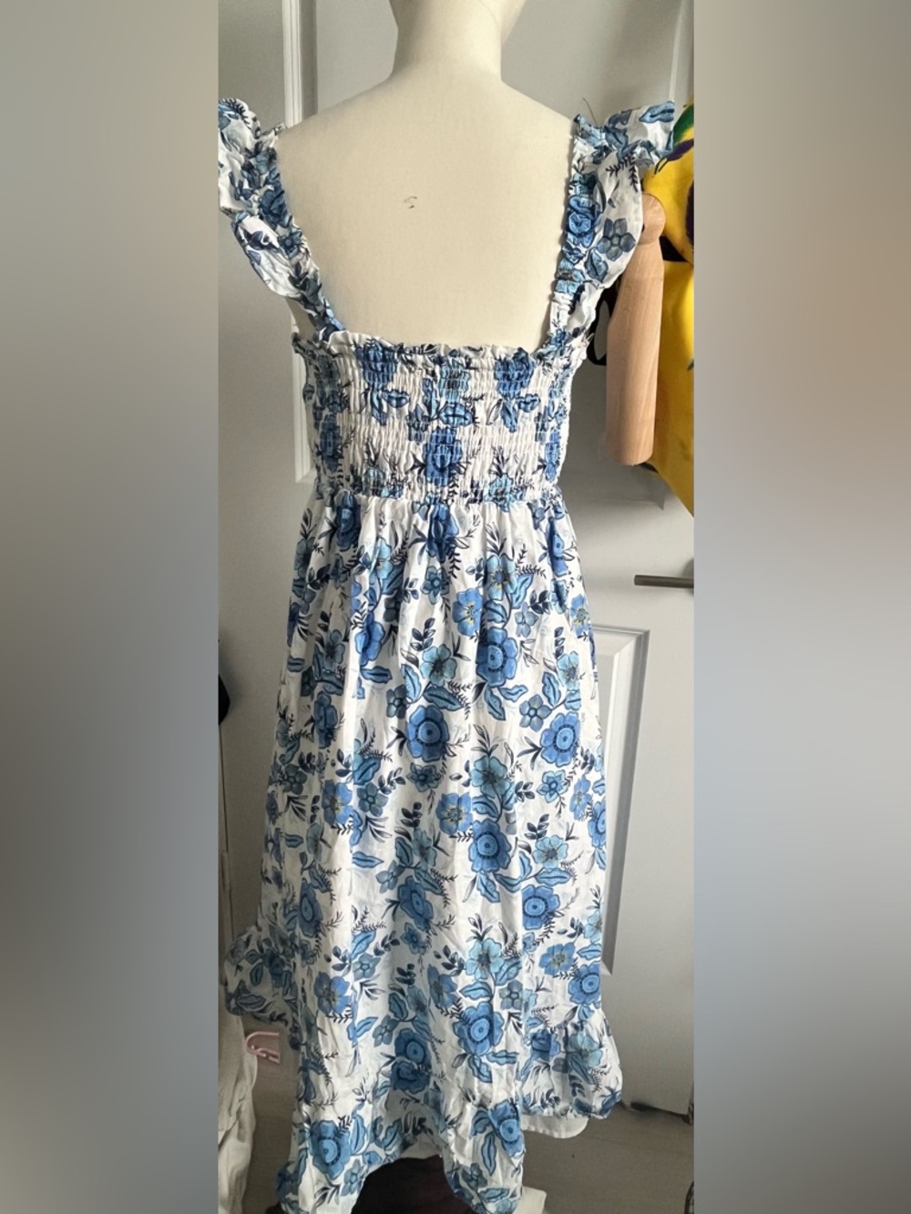 Mommy and me  inspired  White Midi Dress with Blue Floral Print Zimmerman